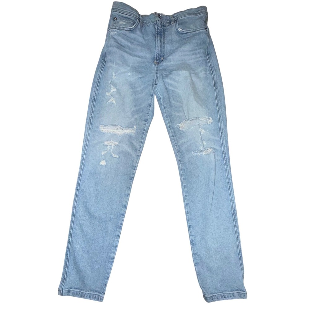 AGOLDE Riley High-Rise Straight Jeans Light Wash‎ Distressed  Sz 28